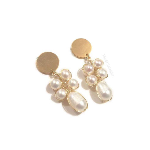 Imagen de Aretes de perlas cultivadas colgantes