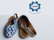 Imagen de Zapatillas en añil diseño corteza de árbol azul y celeste