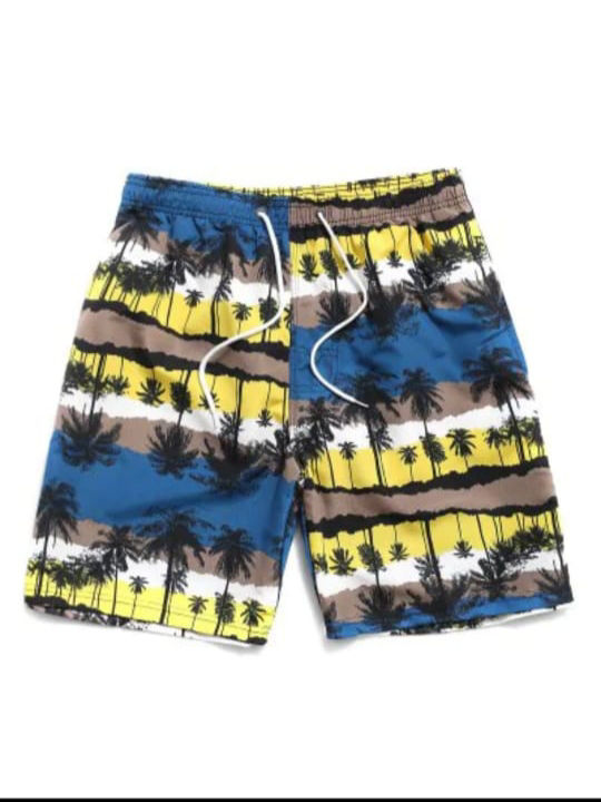 Shorts de playa con estampado de palma