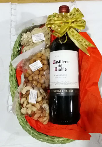 Imagen de Canasta semillas c/vino tinto