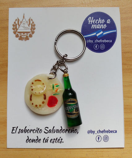 Imagen de Llavero Cerveza suprema + pupusas