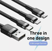 Imagen de Baseus 3 en 1 Micro USB Tipo C Cable de cargador