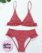 Imagen de Bikini a cuadros rojos y blancos